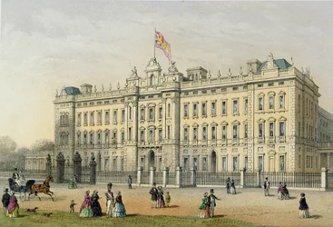 Palacio de Buckingham, grabado por Bachelier, pub. 1854