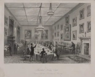 Cena de la Sociedad Dilettanti, Taberna Thatched House en St Jamess Street