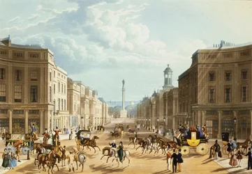 Lower Regent Street, pub. por Ackermann, c.1835