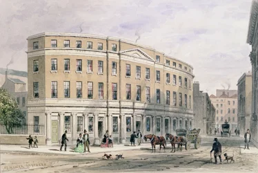 Nuevas casas en la entrada de Gresham St, 1851