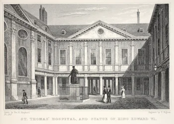 Hospital de San Tomás y Estatua del Rey Eduardo VI, de 