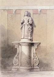 Estatua de la Reina Ana en el extremo este de Queen Square, 1851