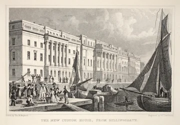 La nueva aduana, desde Billingsgate, de 