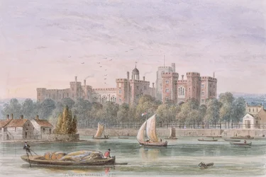 Vista del Palacio de Lambeth desde el Támesis, 1837