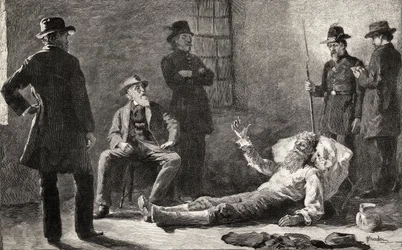 John Brown tras su captura, de 
