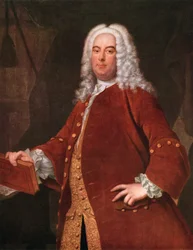 Georg Friedrich Händel, 1685-1759, compositor alemán, hacia 1750