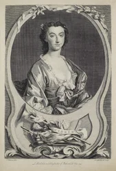 Sra. Cibber, grabado por J. Marchand (fl.1749), 1749