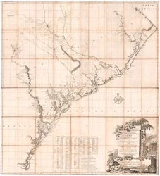 Mapa de Carolina del Sur y parte de Georgia por De Brahm