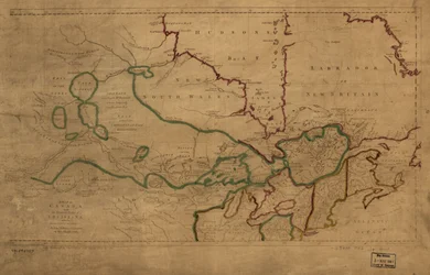 Mapa de Canadá y la parte norte de Luisiana con los países adyacentes. LOC 73695757