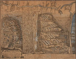 Plano prospectivo de la batalla librada cerca del lago George el 8 de septiembre de 1755
