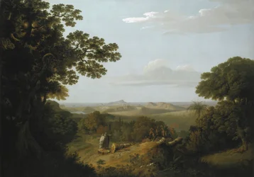 Vista de los Campi Flegrei desde el Convento Camaldulense cerca de Nápoles