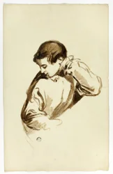 Niño Girando de Lado, Medio Cuerpo