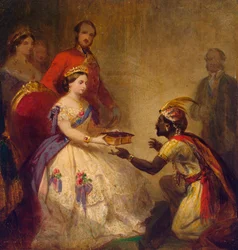 La reina Victoria entregando la Biblia a un jefe africano, 1861