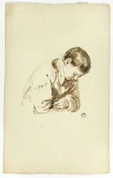 Niño sentado, medio cuerpo