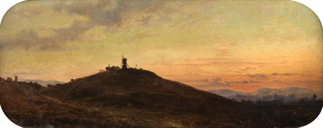 Molino de viento al atardecer