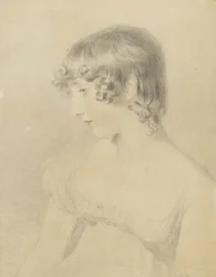 Retrato busto de Susan Bloxam, girado de perfil a la izquierda, 1818
