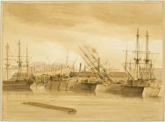 Muelle de Wapping Oriental, mostrando el barco 