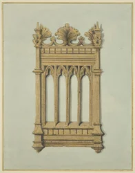 Fragmento de roble tallado del antiguo Tuckers