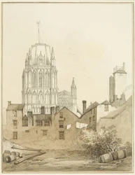 Iglesia de Redcliffe y parte de Redcliffe Hill con la Torre de Tiro