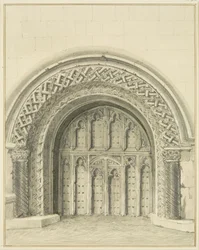 Puerta arqueada más pequeña junto al Deanery de la Catedral de Bristol