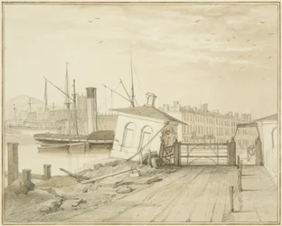 Hundimiento de la Casa de Peaje, en el Puente de Prince Street, 1828
