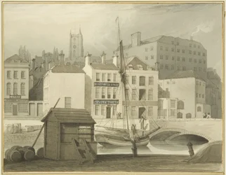 El Puente de Piedra en la cabecera del muelle (St Giles