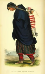 Mujer chippewa y niño