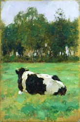 Una vaca en el prado