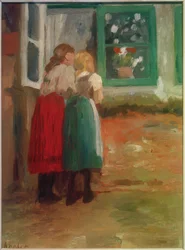 Dos niñas en la ventana