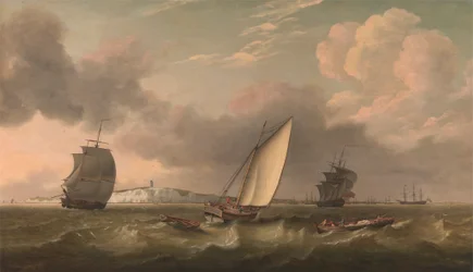 Un paquebote a vela con brisa frente a South Foreland