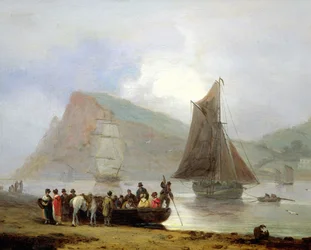 Embarcando en el ferry en Teignmouth, 1821