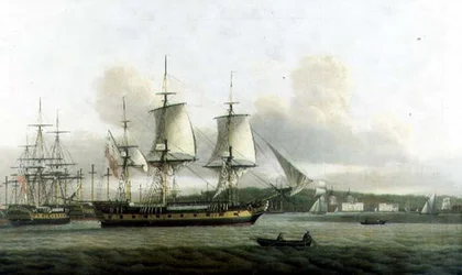 El "Leda" en dos posiciones frente a Greenwich