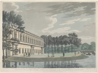 La fachada este de la biblioteca del Trinity College
