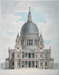 Fachada oeste de la Catedral de San Pablo, Ciudad de Londres, 1780