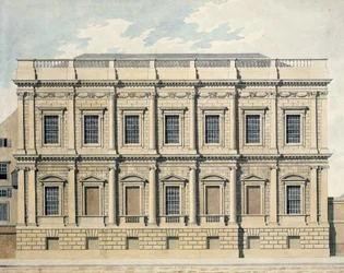 Vista de la Casa de Banquetes en Whitehall, Westminster, c.1790