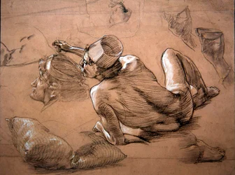 Desnudo masculino reclinado, c.1880