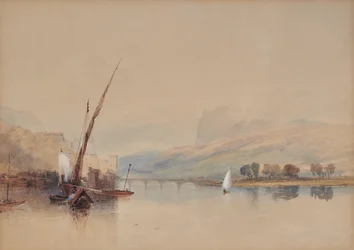 Escena del lago italiano