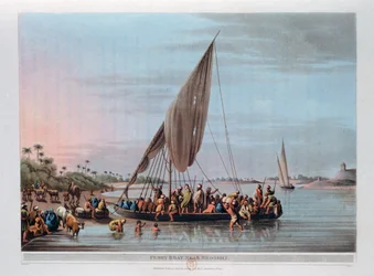 Barco de Ferry Cerca de Nedssili, Egipto, 1801