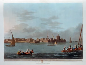 Fuerte y puerto de Aboukir, Canopus antiguo, Egipto, 1801