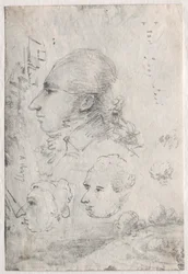 Estudios de cabezas (verso)