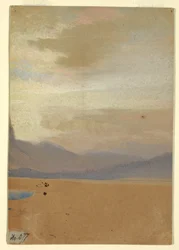 Dibujo, Llanuras americanas con cordillera a lo lejos, antes de 1872