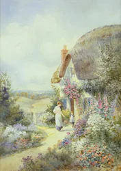 A Cottage Garden, Dorset (acuarela sobre papel)