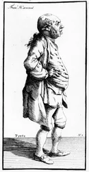 Caricatura de Francis Harwood, c.1770