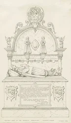 Colwich - Monumento Wolseley: dibujo a pluma