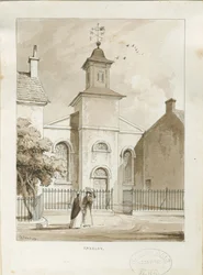 Capilla de Fazeley: dibujo a pluma y lavado