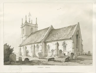 Iglesia de Norbury: dibujo en sepia