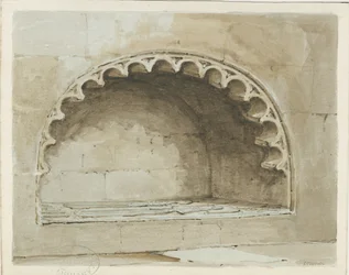 Iglesia de Penkridge - Monumento en la pared sur: pintura en acuarela