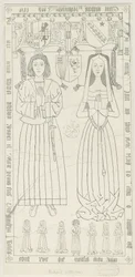 Iglesia de Penkridge - Tumba de Richard Littleton: dibujo a pluma y tinta, nd [1842-1845]