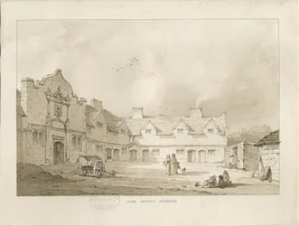 Stafford - Casas de beneficencia: dibujo en sepia