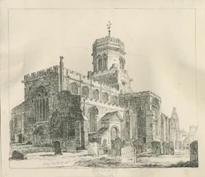 Stafford - Iglesia de Santa María: dibujo a pluma y tinta